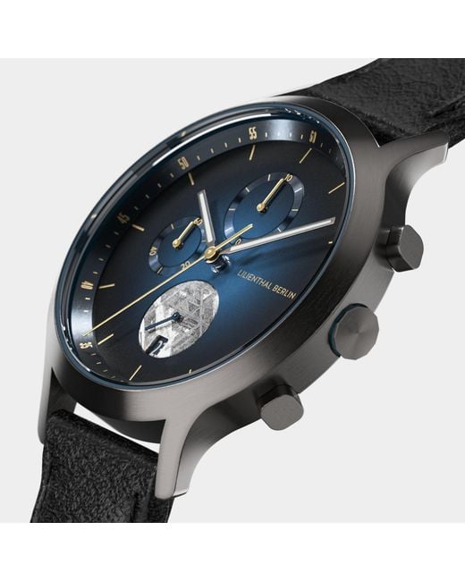 Lilienthal Berlin Chronograph Meteorite – Midnight in Black für Herren
