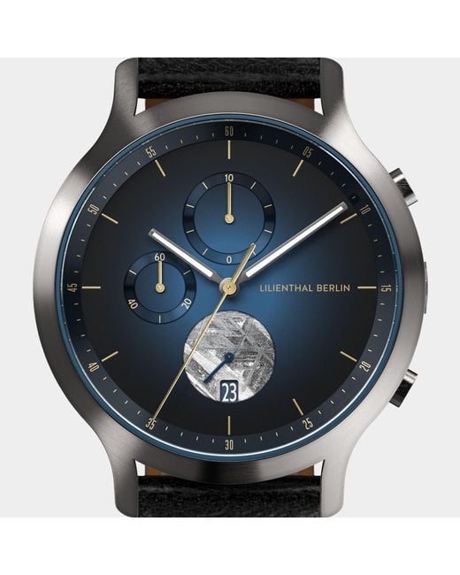 Lilienthal Berlin Chronograph Meteorite – Midnight in Black für Herren