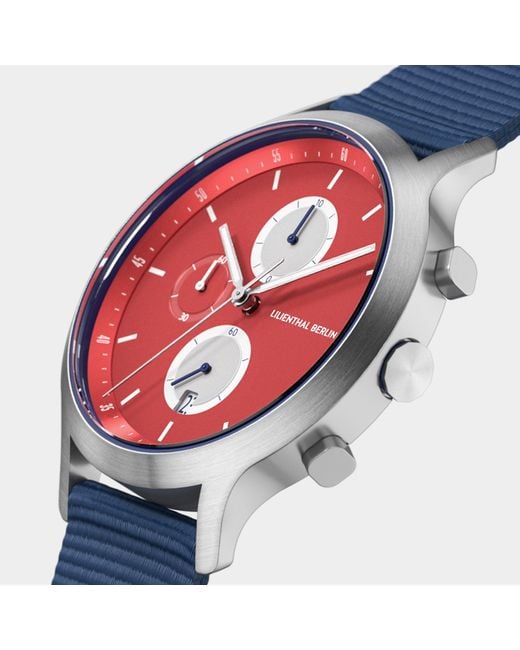 Lilienthal Berlin Chronograph – Line 3 in Red für Herren