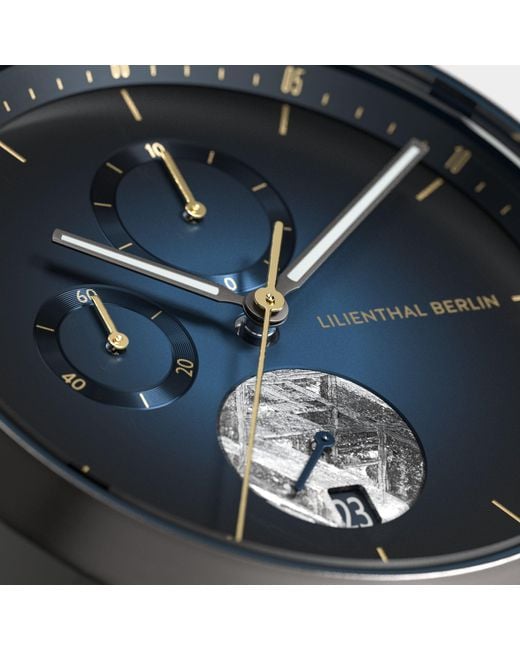 Lilienthal Berlin Chronograph Meteorite – Midnight in Black für Herren