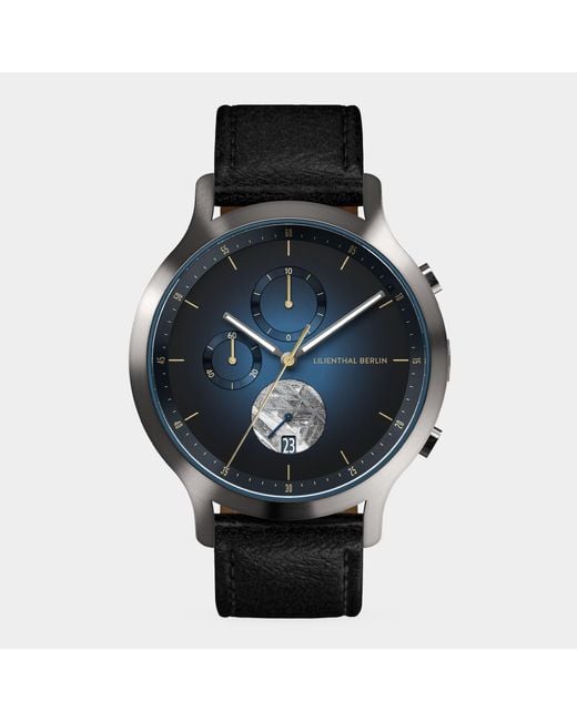 Lilienthal Berlin Chronograph Meteorite – Midnight in Black für Herren