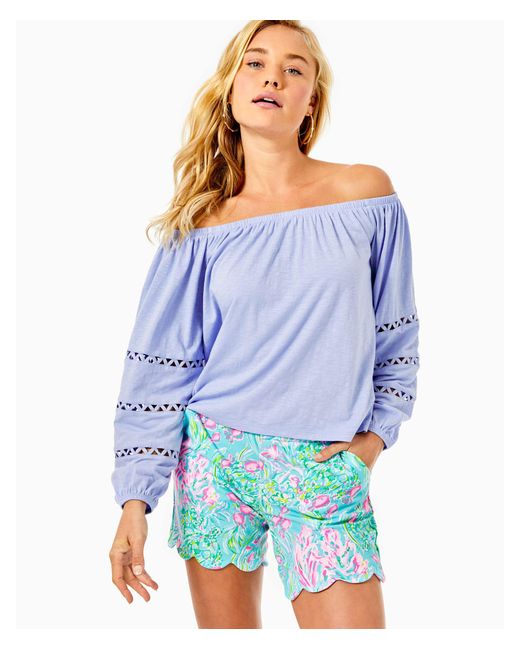 Lilly Pulitzer Cotton Katt Off-the-shoulder Top in Periwinkle Purple ...