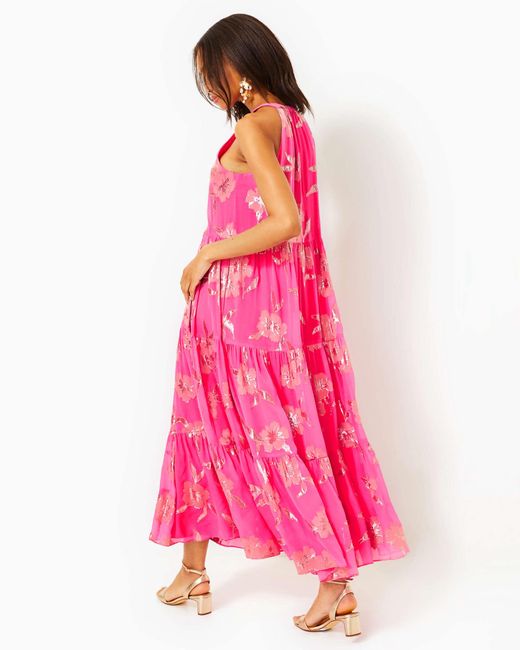 Lilly Pulitzer Pink Beccalyn Halter Maxi Dress