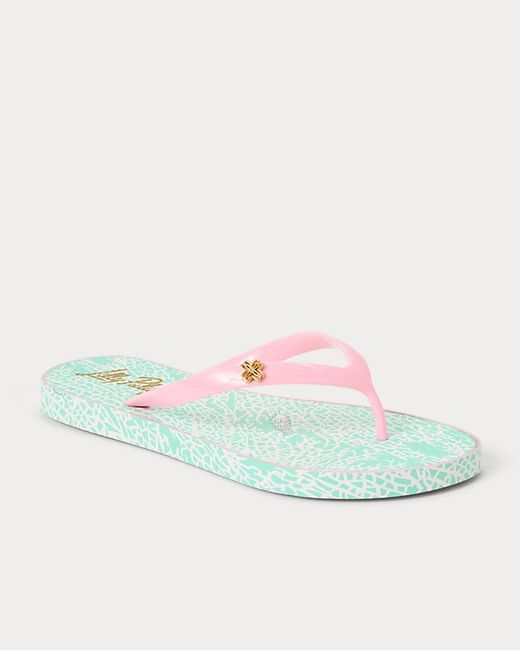 Lilly Pulitzer Green Pool Flip Flop