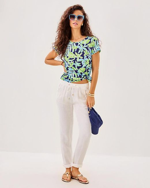 Lilly Pulitzer Blue Etta Scoop Neck Top