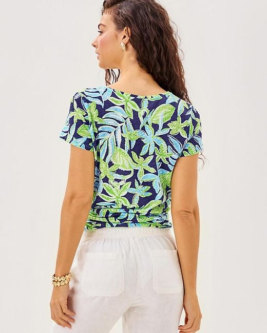 Lilly Pulitzer Blue Etta Scoop Neck Top