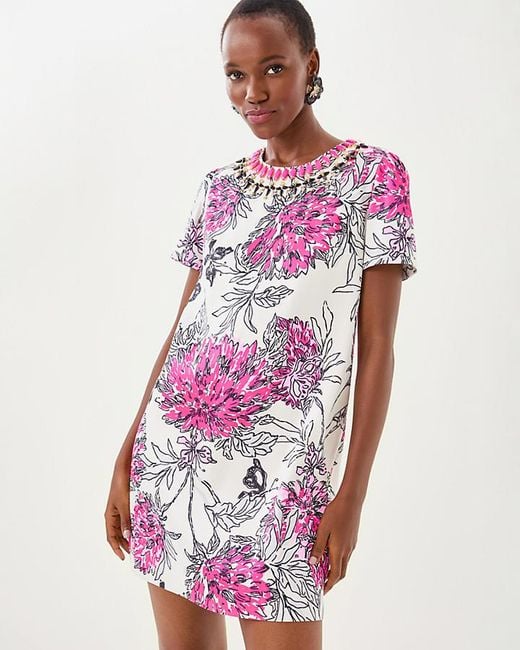 strapless open back dress Lilly Pulitzer Baby Lilly Knit Shift Dress Passion Fruit Pink Absolute –  Fenwick Float-ors