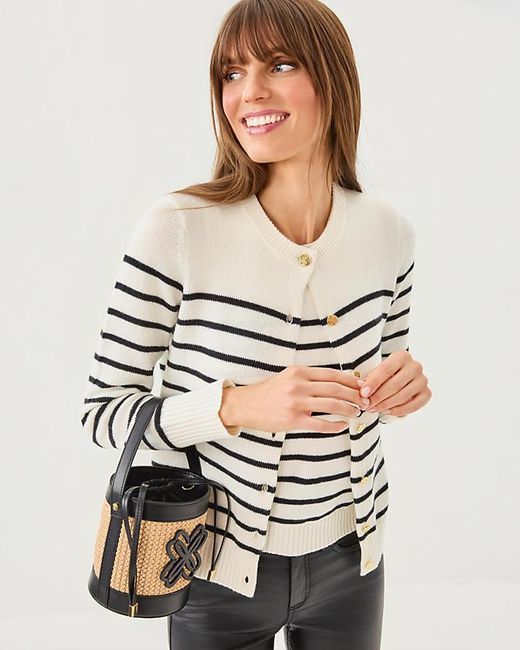 Lilly Pulitzer White Malia Raffia Bucket Bag