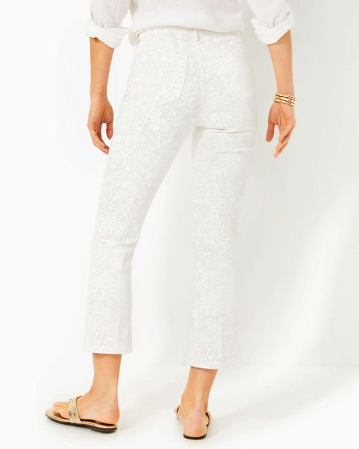 Lilly Pulitzer White 28" Liza High Rise Crop Flare Pant