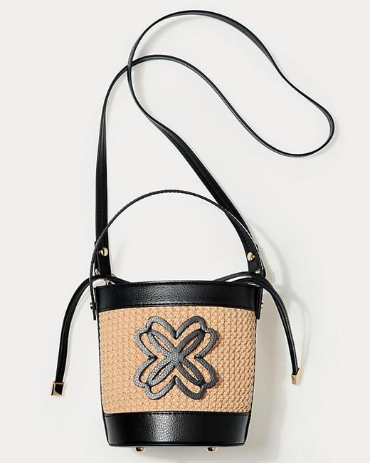 Lilly Pulitzer White Malia Raffia Bucket Bag