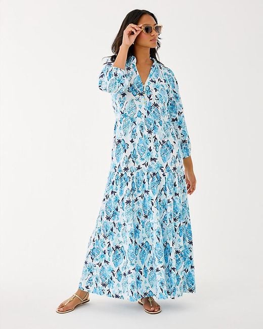 Lilly Pulitzer Women's Blue Malone 3/4 Sleeve Maxi Dress Lilly Pulitzer Women's Blue Malone 3/4 Sleeve Maxi Dress