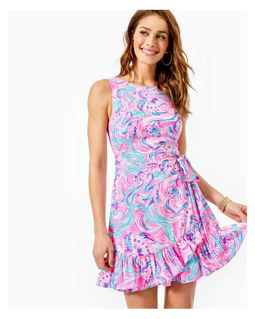 Lilly Pulitzer Synthetic Joselyn Stretch Wrap Dress in Pink Lyst