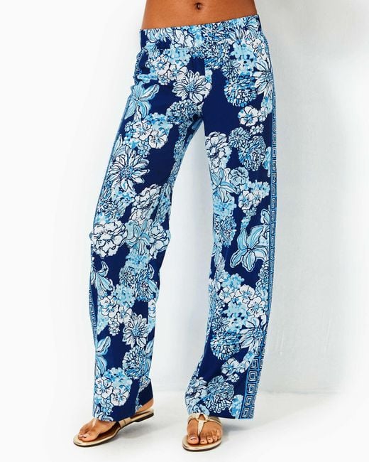 Lilly Pulitzer Blue 32" Bal Harbour Palazzo Pant