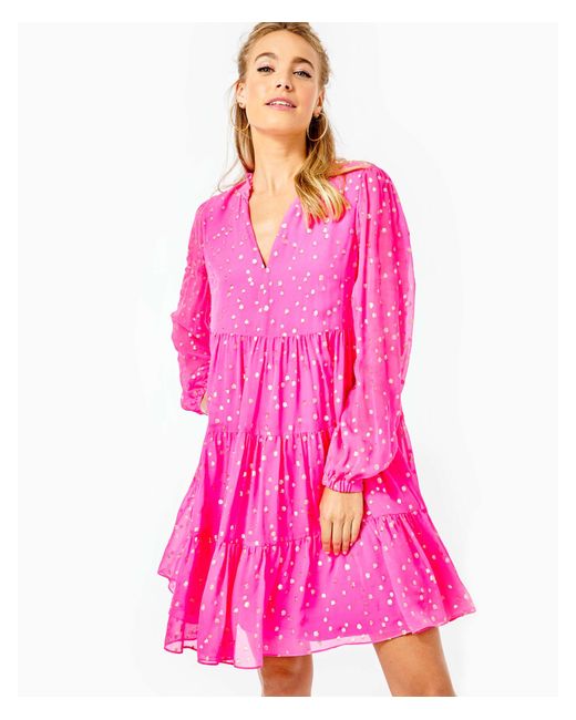 Lilly Pulitzer Women's Sarita Silk Swing Dress In Gold in Metallic Lyst