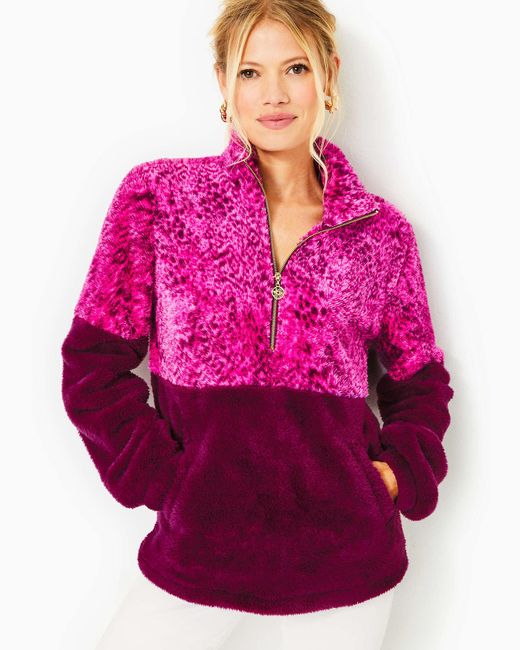 Lilly Pulitzer Pink Keala Sherpa Popover