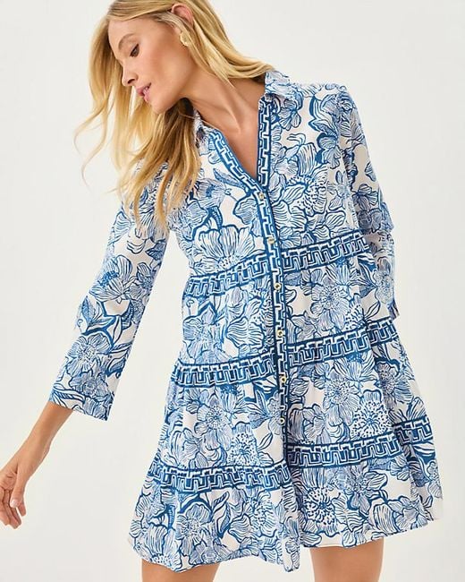 Lilly Pulitzer Blue Angie Shirtdress