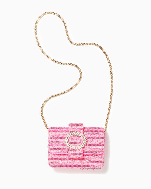 Lilly Pulitzer Pink Emmeline Tweed Crossbody Bag