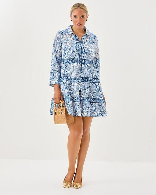 Lilly Pulitzer Blue Angie Shirtdress