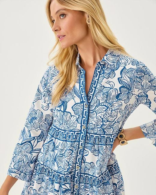 Lilly Pulitzer Blue Angie Shirtdress