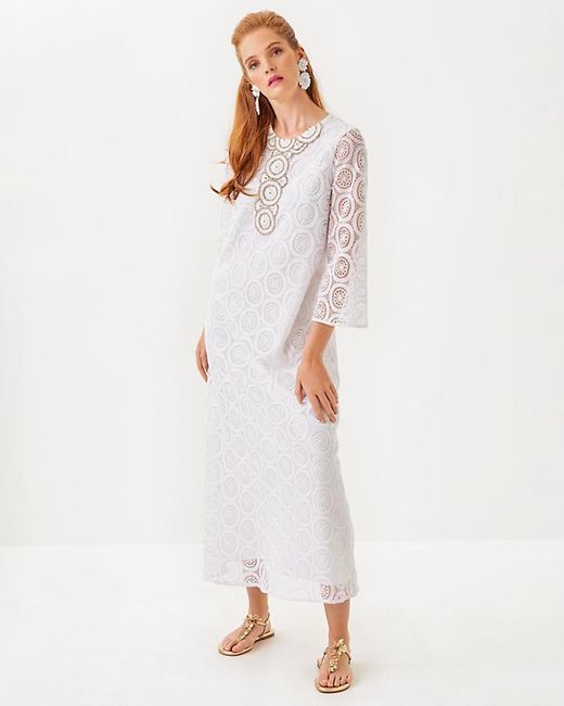 Lilly Pulitzer Burnett Lace Maxi Dress in White | Lyst