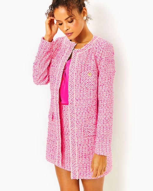Lilly Pulitzer Pink Dashielle Tweed Jacket