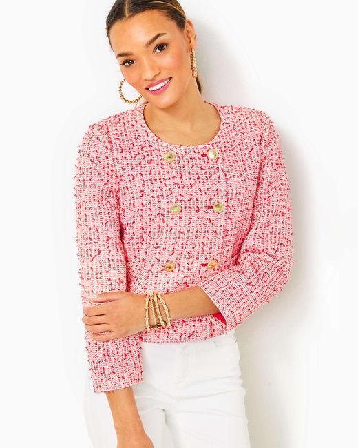 Lilly Pulitzer Pink Seyla Tweed Jacket