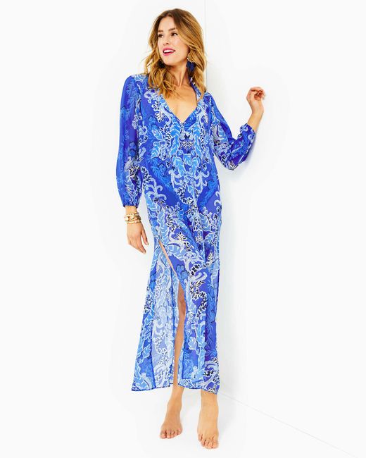 Lilly Pulitzer Blue Keir Maxi Cover-up
