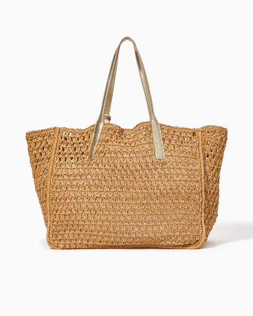 Lilly Pulitzer Natural Isobel Straw Tote