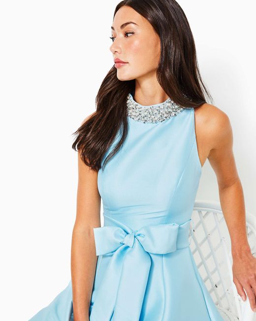 halter neck embellished mini dress HALTER NECK LACE MINI DRESS EMBELLISHED WITH MIRROR SEQUINS  Fardaofficial