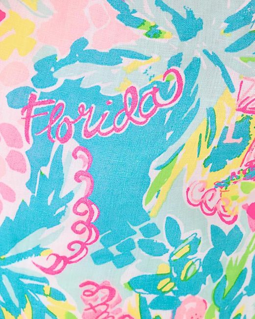 Lilly Pulitzer Blue Sea View Button Down Top