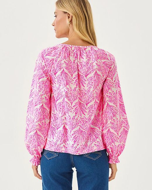 Lilly Pulitzer Pink Aldina Button Down Top