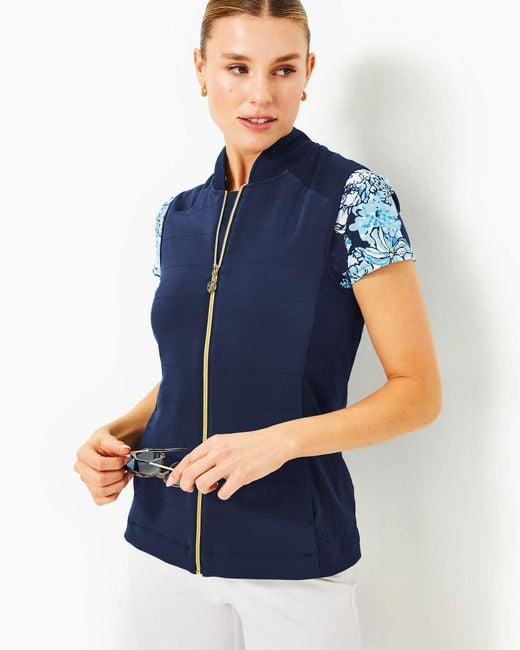 Lilly Pulitzer Blue Luxletic Kimberline Hybrid Vest