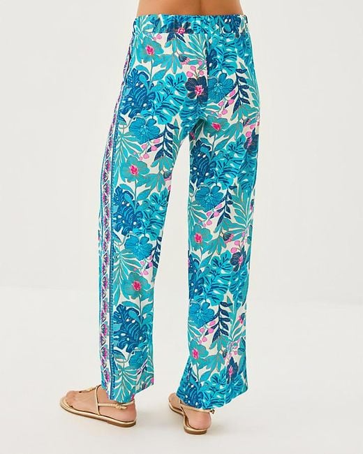 Lilly Pulitzer Blue 32" Bal Harbour Palazzo Pant