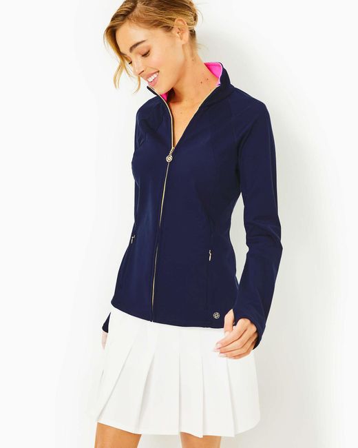 Lilly Pulitzer Blue Upf 50+ Luxletic Tennison Full-zip Jacket