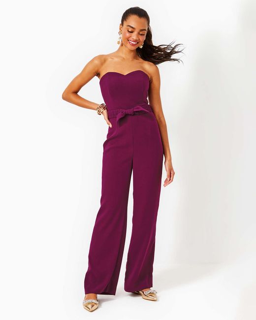 Lilly Pulitzer Red Rosalie Strapless Jumpsuit