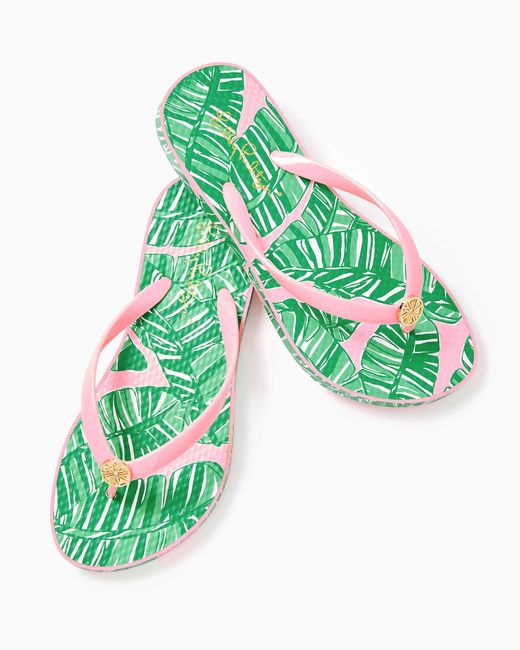Lilly Pulitzer Green Pool Flip Flop