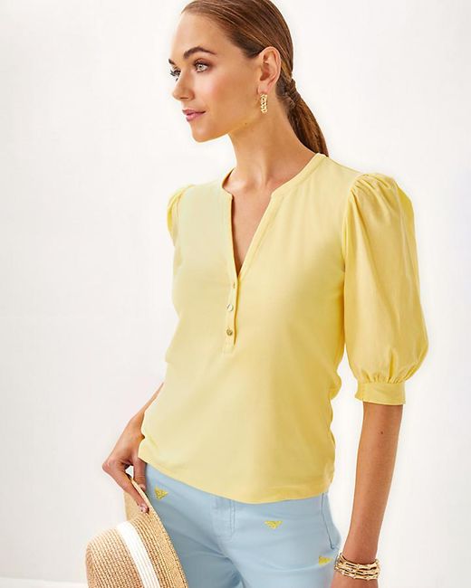 Lilly Pulitzer Yellow Ronson Knit Top