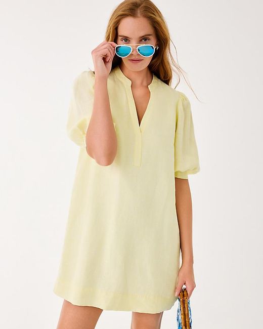 knee length dresses for ladies Mialeigh Linen Dress - Resort White – The Islands main image 0