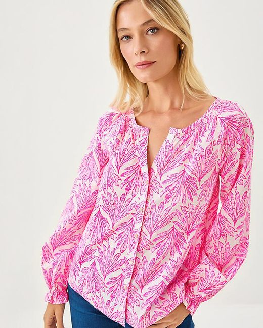 Lilly Pulitzer Pink Aldina Button Down Top