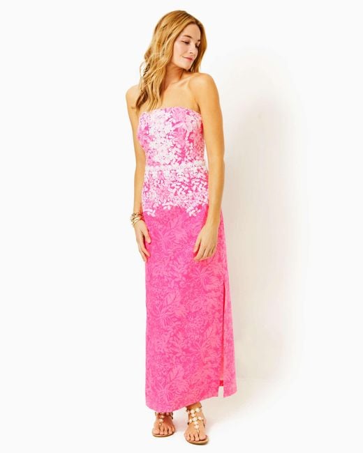 Lilly Pulitzer Pink Kristella Cotton Maxi Dress