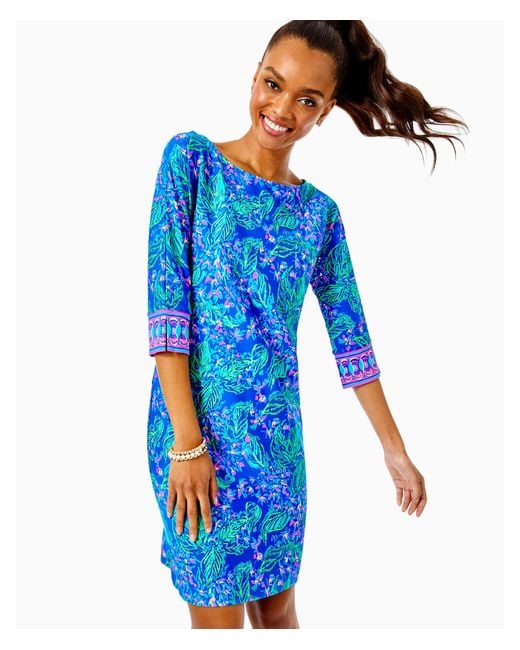 Lilly Pulitzer Synthetic Upf 50+ Chillylilly Braedyn Dress In Blue - Lyst