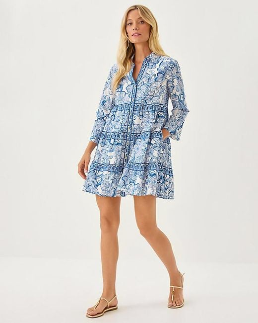 Lilly Pulitzer Blue Angie Shirtdress