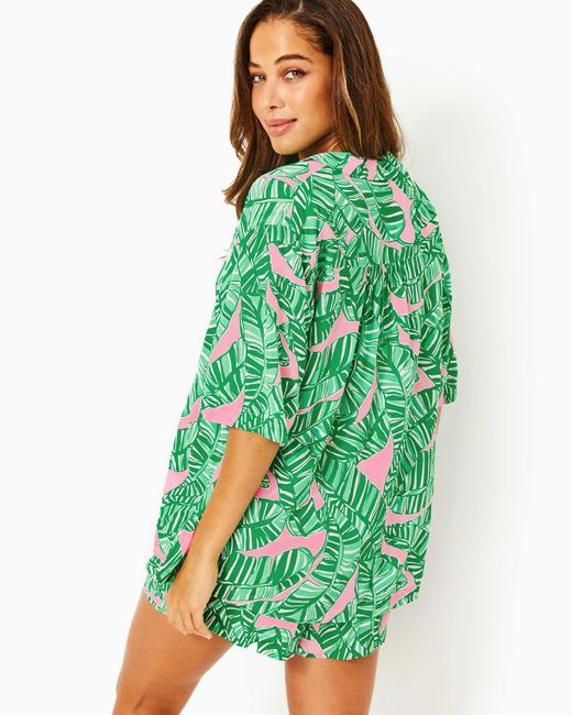 Lilly Pulitzer Green Franki Cover-up Shirt