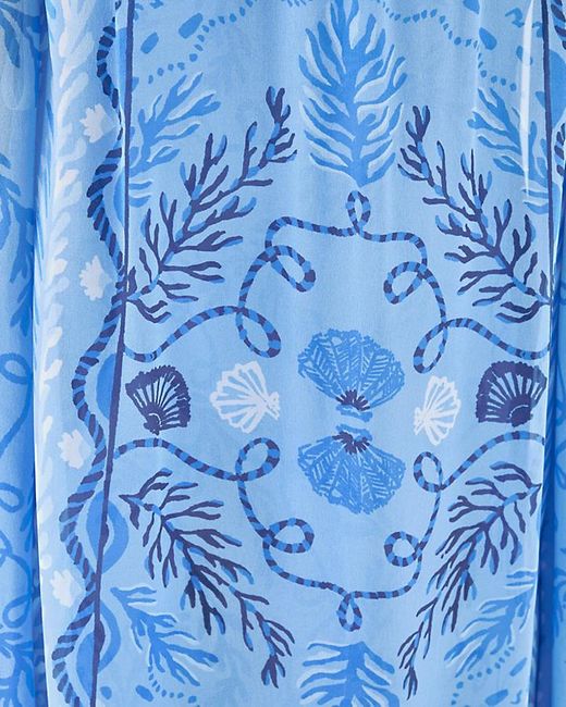 Lilly Pulitzer Blue Kingston Silk Maxi Caftan