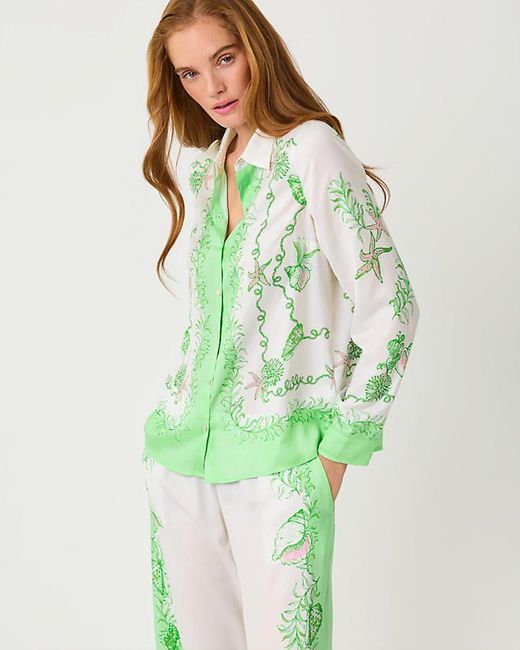 Lilly Pulitzer Green Koko Button Down Shirt