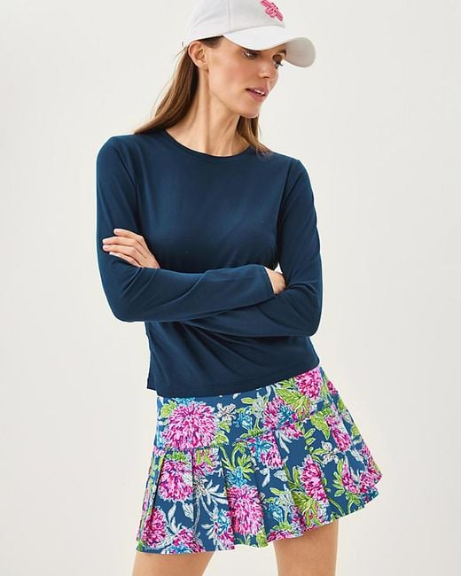 Lilly Pulitzer Blue Upf 50+ Luxletic Freesia Pleated Skort