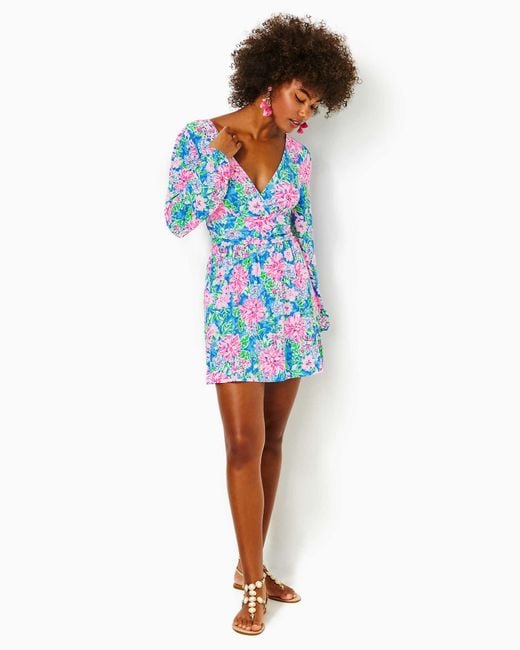 Lilly Pulitzer Blue Riza Long Sleeve Romper