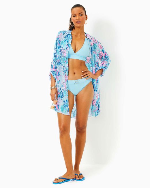 Lilly Pulitzer Blue Natalie Shirtdress Cover-up