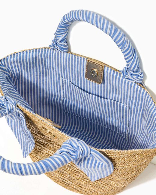 Lilly Pulitzer Blue Malia Mini Straw Bag