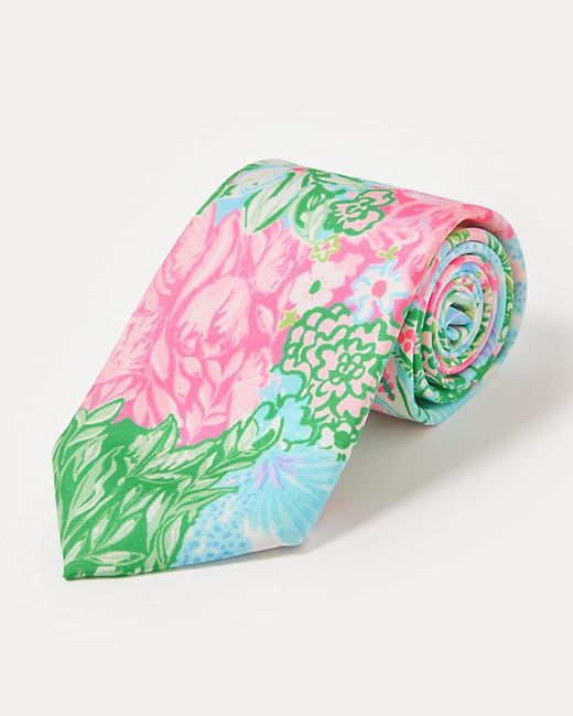 Lilly Pulitzer White Men's Stuff Tie And Pocket Square Set for men